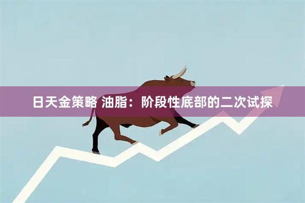日天金策略 油脂：阶段性底部的二次试探